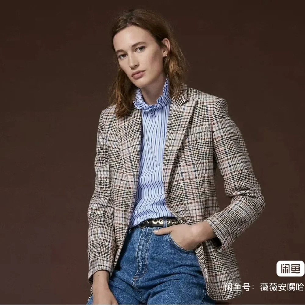 Sandro Multicolor Plaid Blazer set - Picture 1 of 7